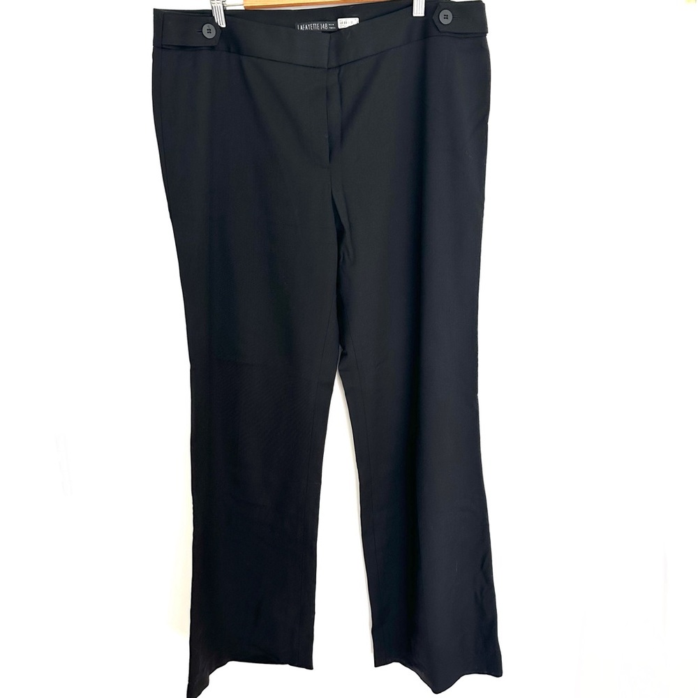Lafayette 148 Wool Women's Black Wide Leg Dress Pants, 16